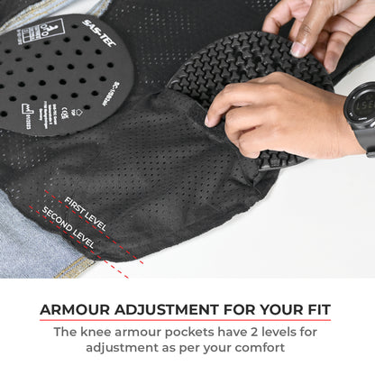 Augusta - Women's Armoured Motorcycle Riding Jeans (Black/Blue)