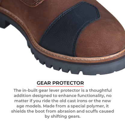 Bronson - Retro Style Motorcycle Riding Boots (Brown)