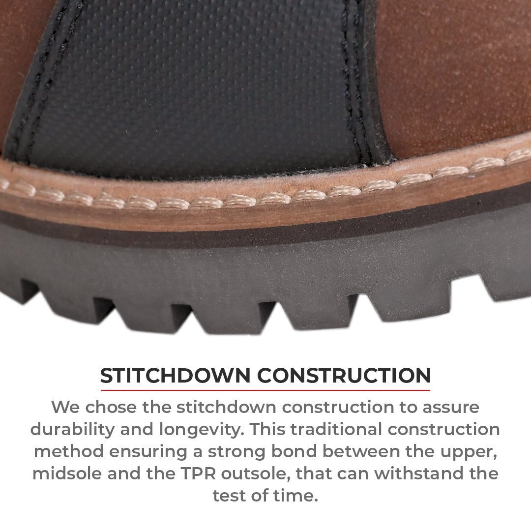 Bronson - Retro Style Motorcycle Riding Boots (Brown)