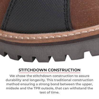 Bronson - Retro Style Motorcycle Riding Boots (Brown)