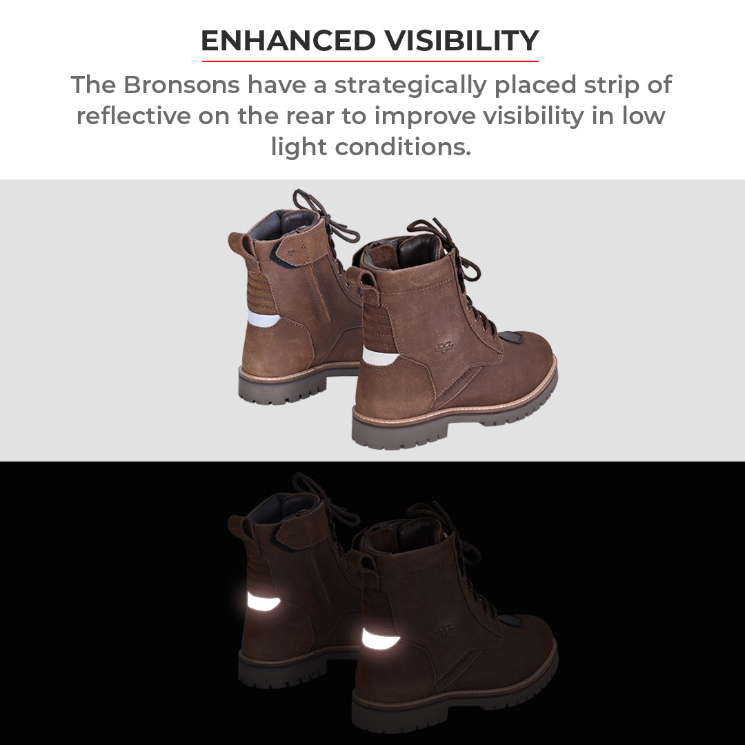 Bronson - Retro Style Motorcycle Riding Boots (Brown)