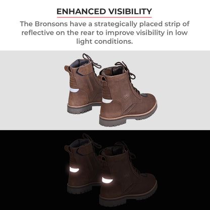 Bronson - Retro Style Motorcycle Riding Boots (Brown)