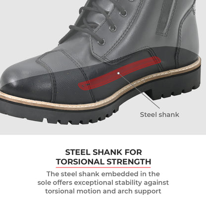Bronson - Retro Style Motorcycle Riding Boots (Black)