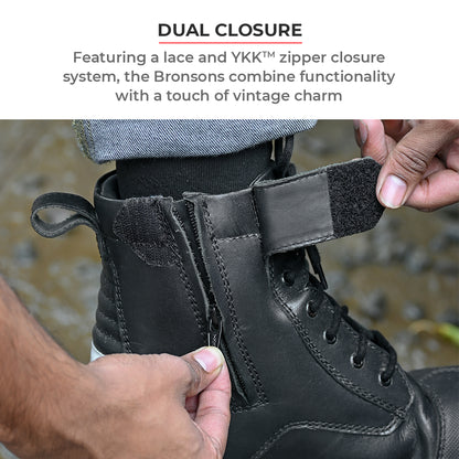Bronson - Retro Style Motorcycle Riding Boots (Black)