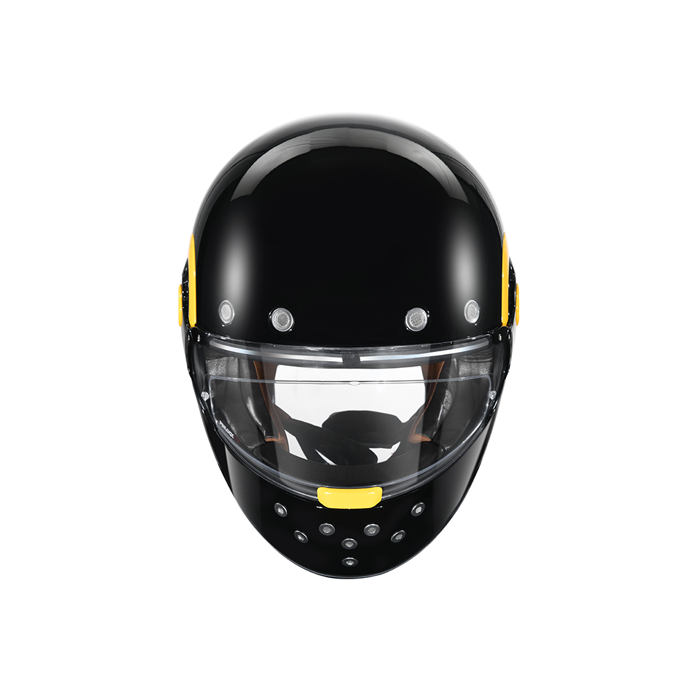 Retro Solid - Motorcycle Riding Helmet (Gloss Black)