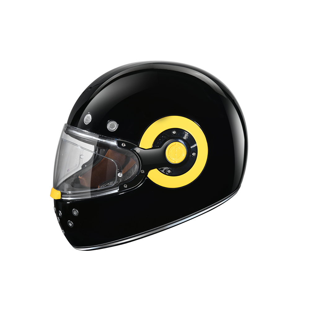 Retro Solid - Motorcycle Riding Helmet (Gloss Black)