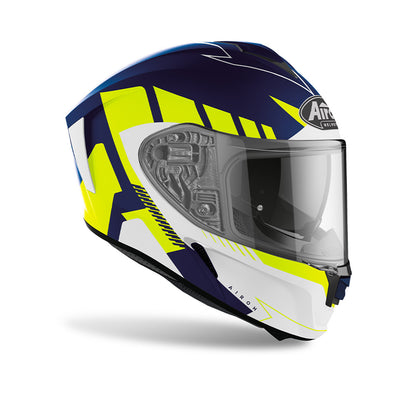 Spark Rise - Motorcycle Riding Helmet (Matt Blue/Yellow)