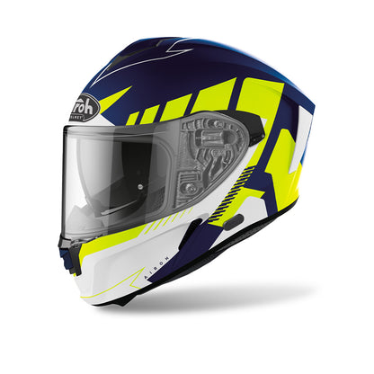 Spark Rise - Motorcycle Riding Helmet (Matt Blue/Yellow)