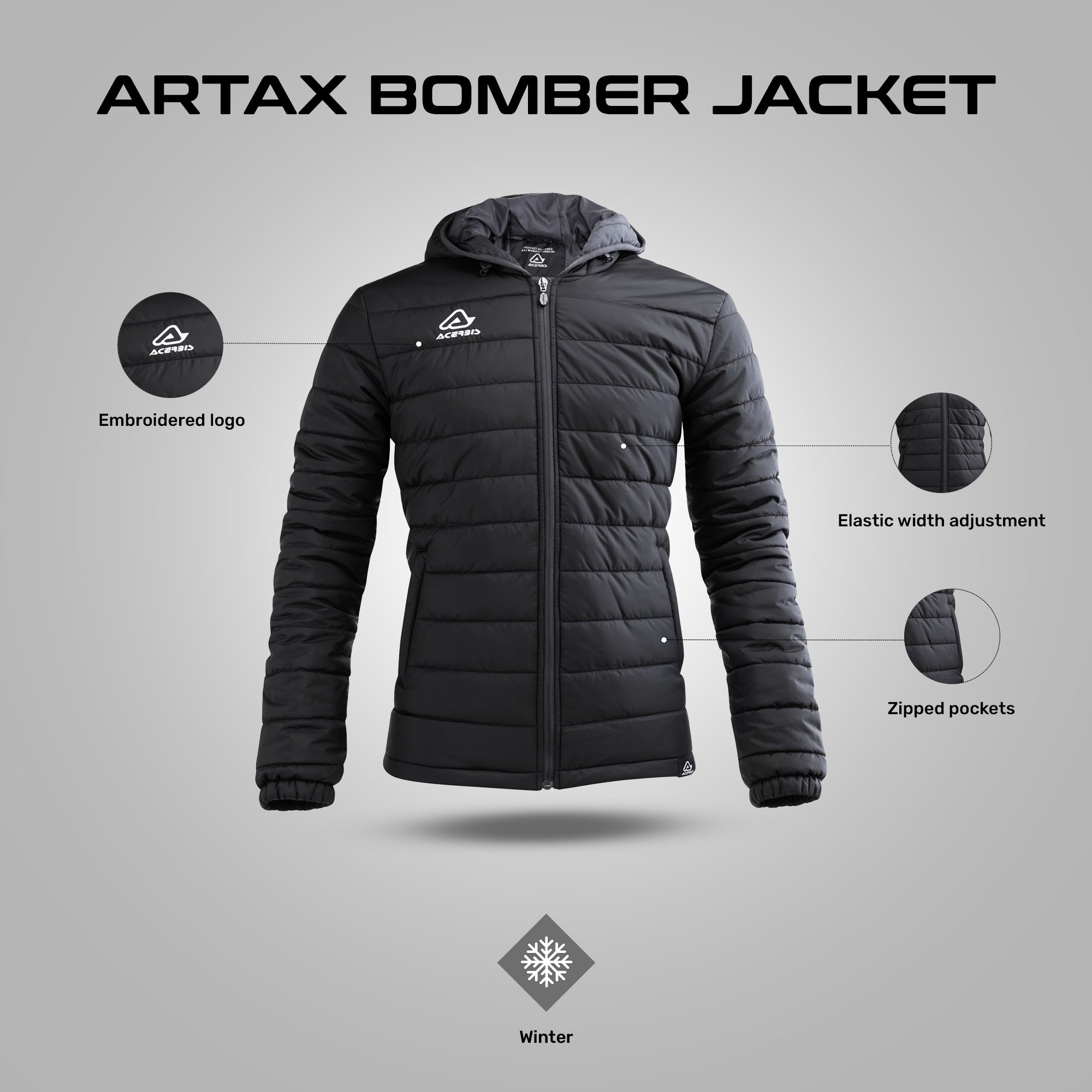 Acerbis Artax Black Bomber Jacket – Reise Moto