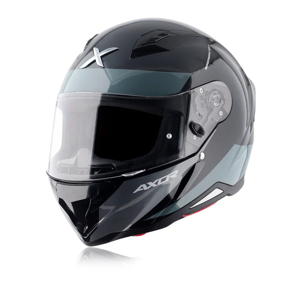 Hunter Turbo - Motorcycle Riding Helmet (Black/Grey)