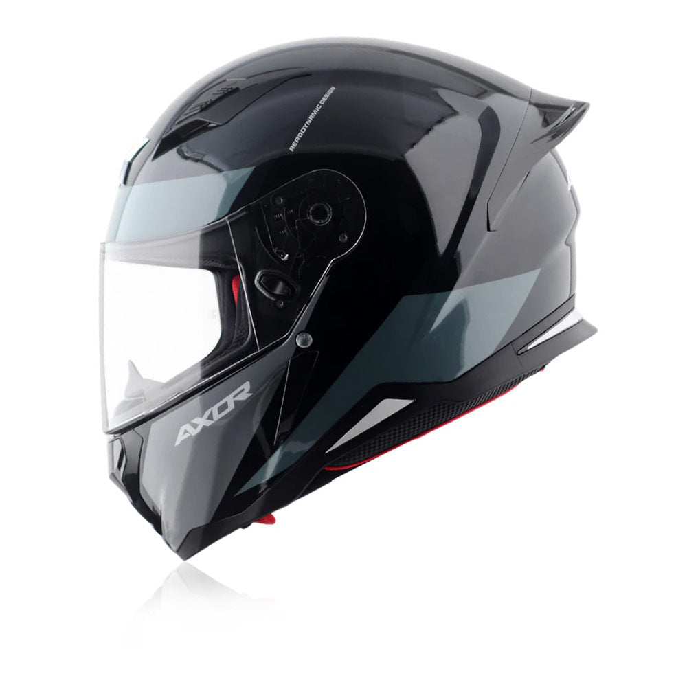 Hunter Turbo - Motorcycle Riding Helmet (Black/Grey)