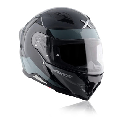 Hunter Turbo - Motorcycle Riding Helmet (Black/Grey)