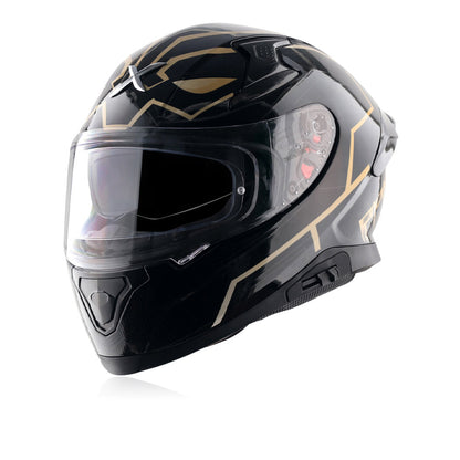 black and gold motorcycle helmet Apex Marvel Black Panther