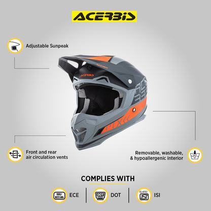 Profile 4 - Motocross Riding Helmet (Black/Orange)