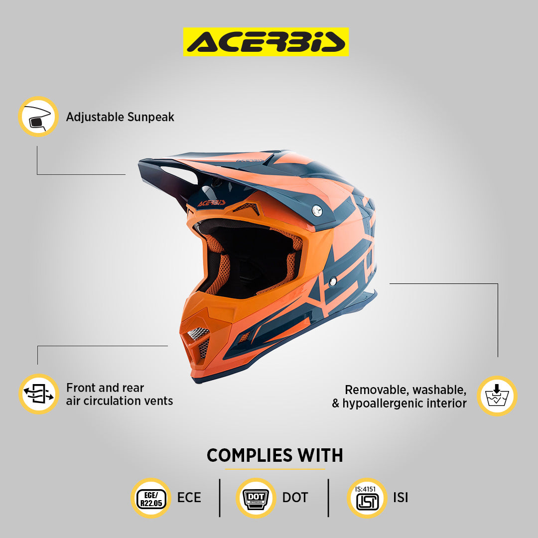 Acerbis Profile 4 Helmet - Blue/Orange – Reise Moto