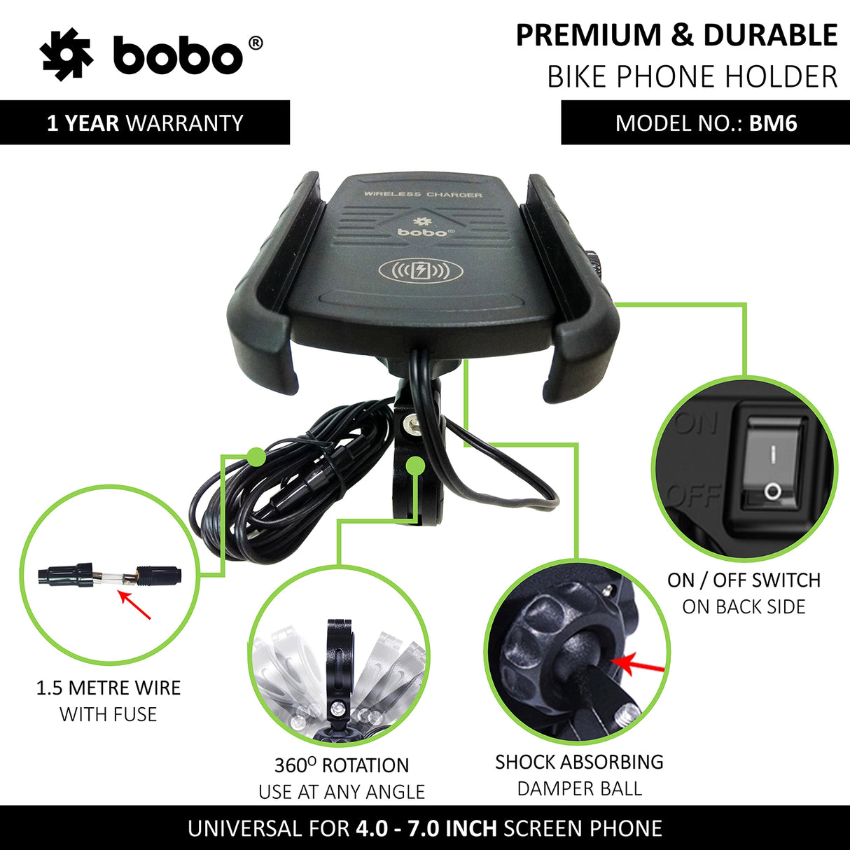 BM6 - Fast 15W Wireless Charger