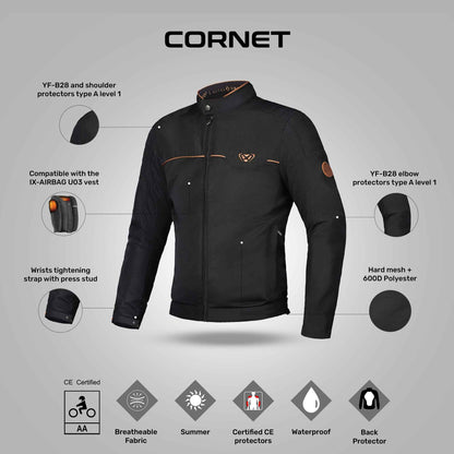 Cornet - Summer Adventure Riding Jacket (Black/Brown)