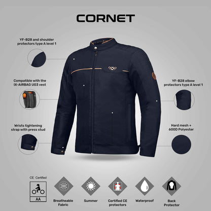 Cornet - Summer Adventure Riding Jacket (Navy/Brown)