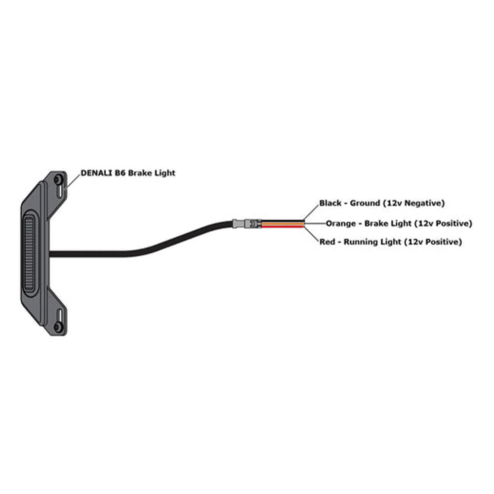 Auxiliary brake light wiring diagram: black ground, orange brake light, red running light