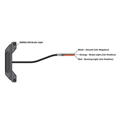 Auxiliary brake light wiring diagram: black ground, orange brake light, red running light