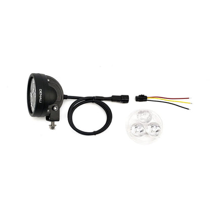 Denali D3 LED light pod kit with black housing, wiring, and lens module