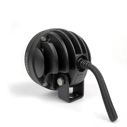 Black Denali D3 LED light pod with mounting bracket and attached power cable