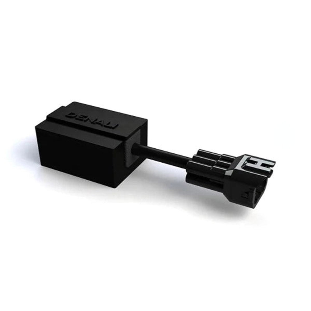 Denali wiring harness with inline relay and plug connector for driving light pods