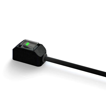 Black driving-light wiring harness with inline control module and cable