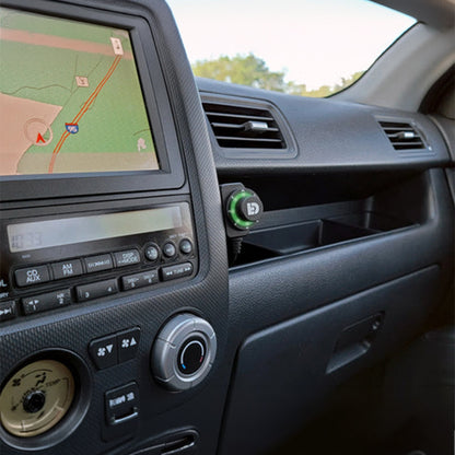 DialDim controller mounted on dashboard with front control dial and panel