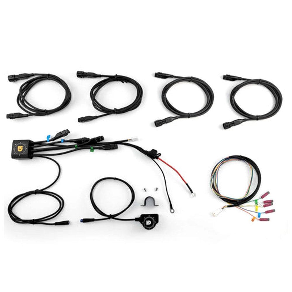 DialDim lighting controller wiring harness with multiple cables and connectors