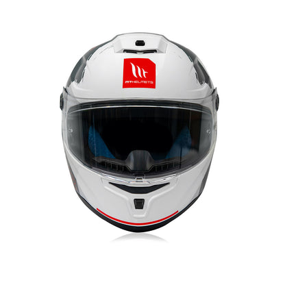 Hummer Monti A5 - Motorcycle Riding Helmet + Visor (Gloss White)