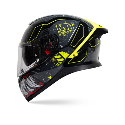 Thunder 3 Sv Pro T-X C2 - Motorcycle Riding Helmet + Visor (Gloss Black/Fluor Yellow)