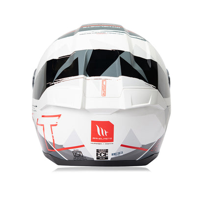 Hummer Monti A5 - Motorcycle Riding Helmet + Visor (Gloss White)