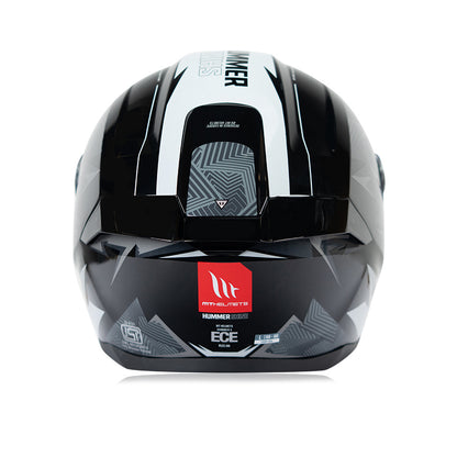 Hummer Shine B0 - Motorcycle Riding Helmet (Gloss Black/Grey)