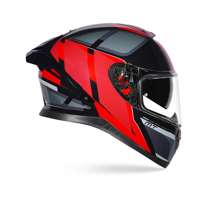 Thunder 3 Sv Pro Nova B5 - Motorcycle Riding Helmet + Visor (Gloss Black/Grey/Fluor Red)