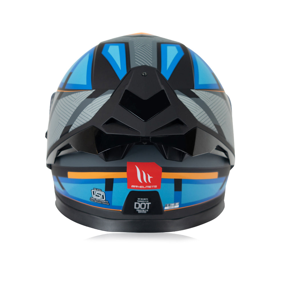 Thunder 3 Sv Pro Nova B2 - Motorcycle Riding Helmet + Visor (Gloss Black/Fluor Blue/Grey)