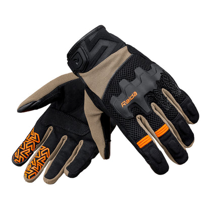 Drift - All Terrain Motorcycle Riding Gloves (Khaki/Orange)