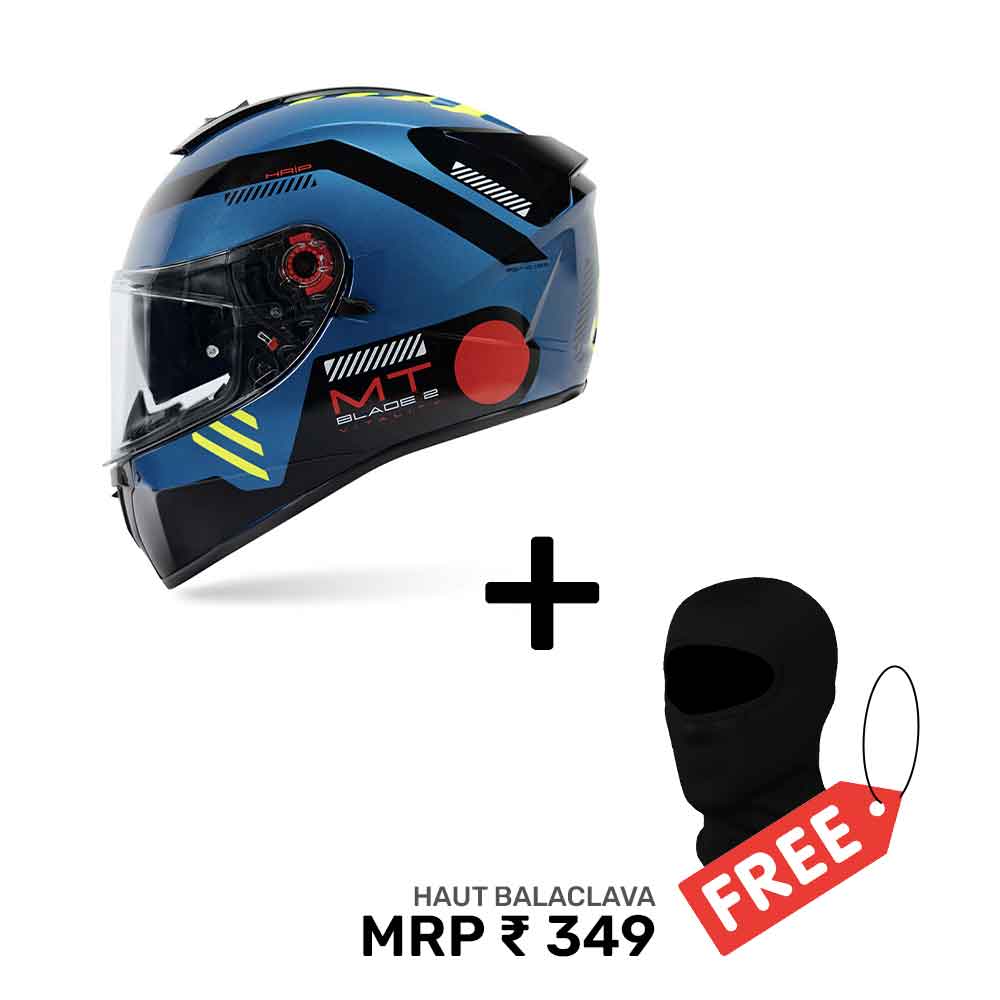 Motorcycle helmet with matching black balaclava included