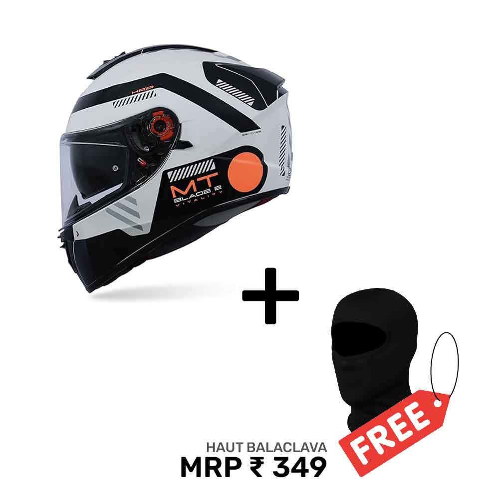 Blade 2 Sv Vitality A4 - Motorcycle Riding Helmet (Fluor Gloss) + Balaclava