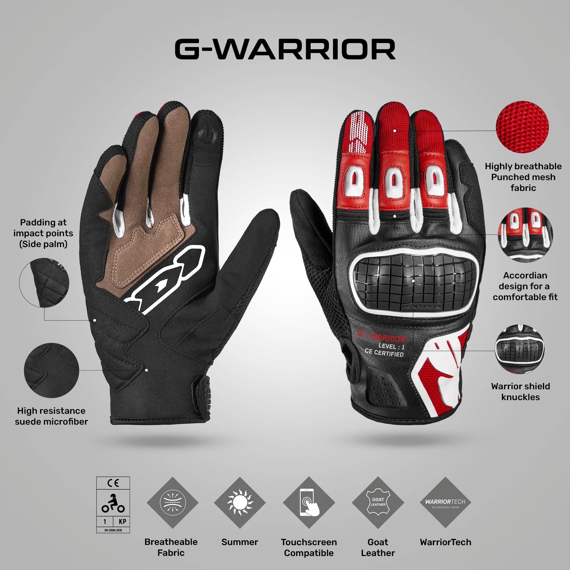 G-Warrior - Urban/Sport Riding Gloves – Reise Moto