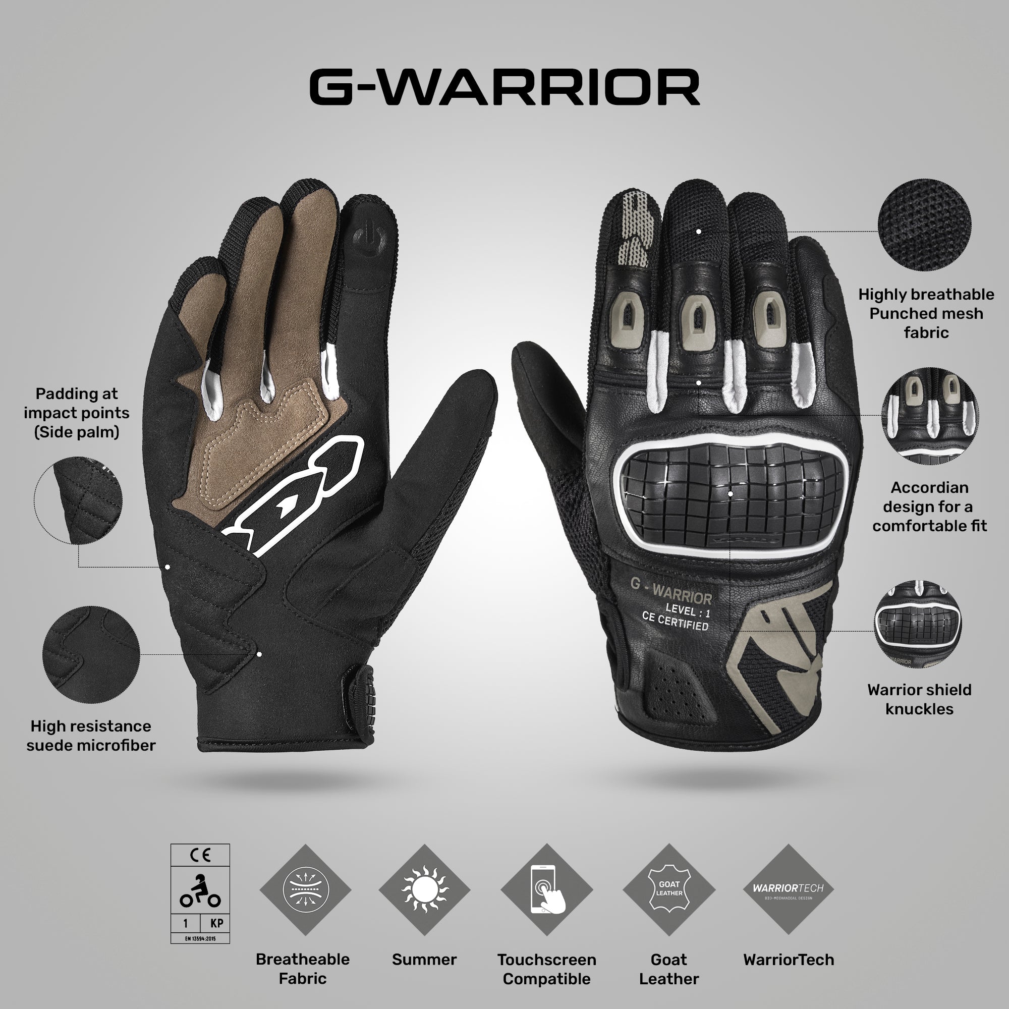 G-Warrior - Urban/Sport Riding Gloves – ReiseMoto