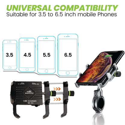 Claw-Jaw Grip Mobile Holder With Charger