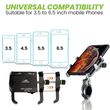 Claw-Jaw Grip Mobile Holder With Charger