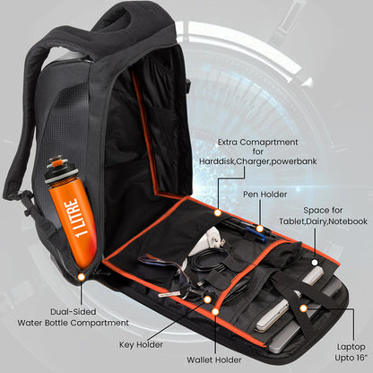 Night Wing Mark-2 - 25L Motocycle Backpack (Black)