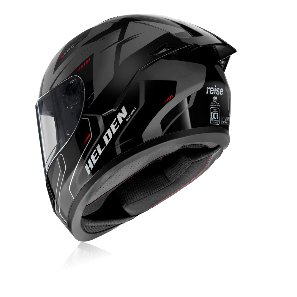 Helden Helmet - Grey / Black Gloss