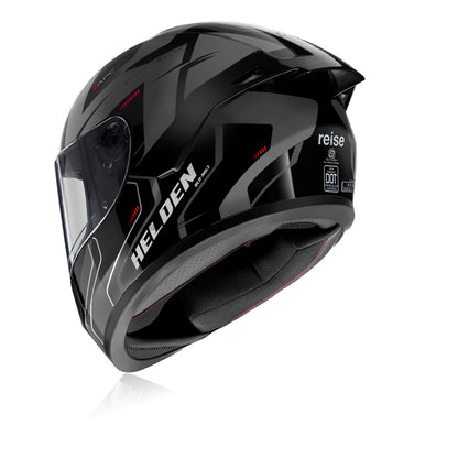 Helden - Motorcycle Riding Helmet (Grey/Black Gloss)
