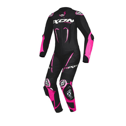 Vortex 3- CE Certified Class AAA Women's Leather Racing Suit (Black/Pink/White)
