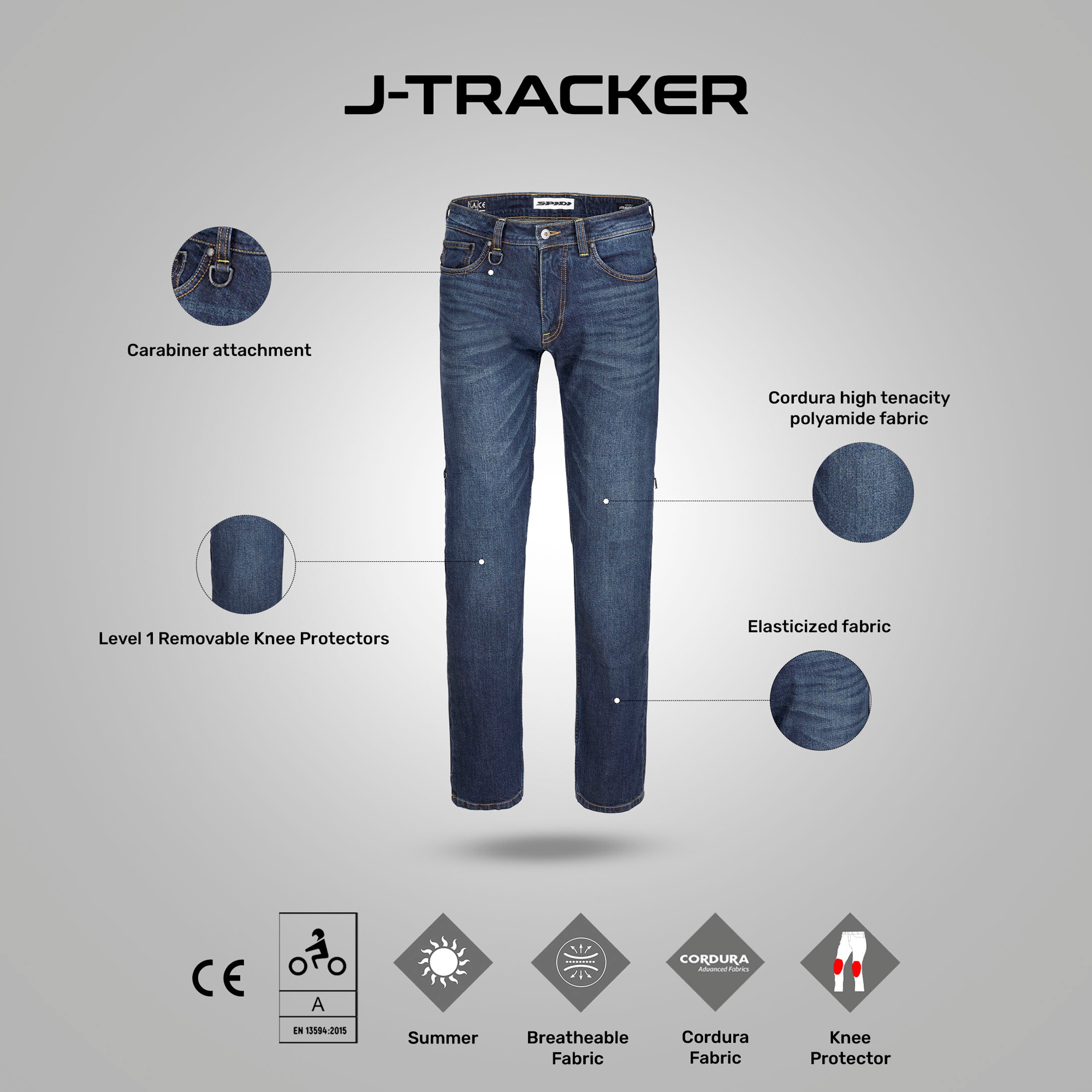J-Tracker - Motorcycle Riding Jeans (Dark Blue)