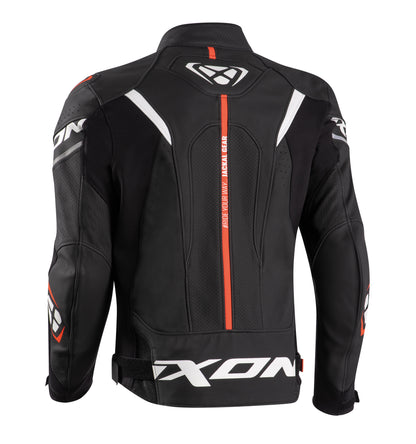 Jackal - CE Certified Class AAA Leather Racing Jacket (Black/Anthracite/Orange)