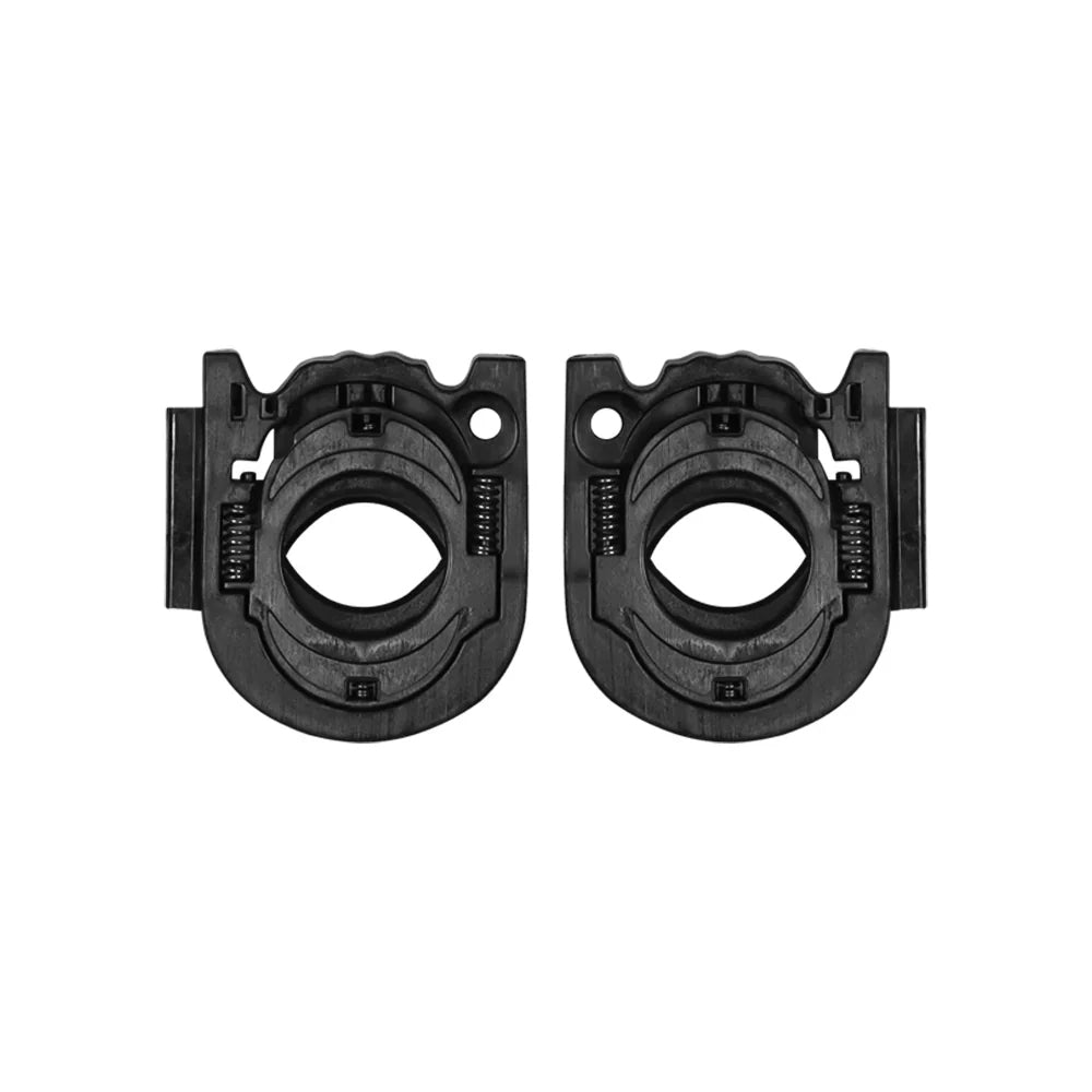 Black visor mechanism mounting kit with two circular housings